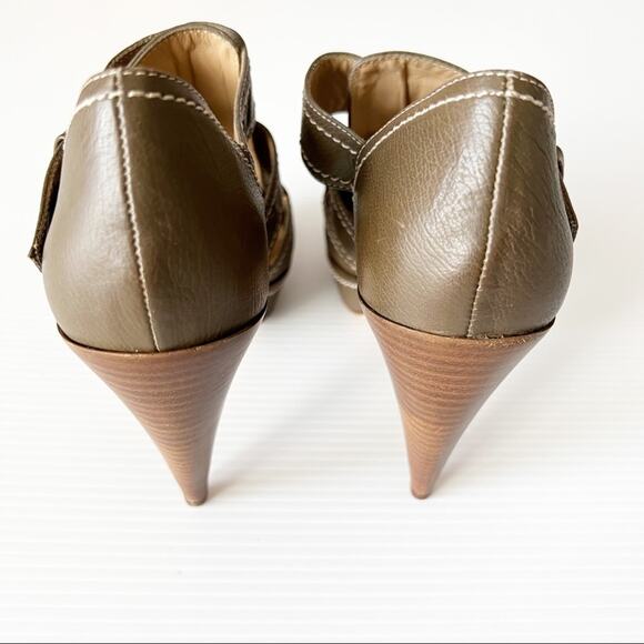 Boutique 9 Platform Leather Strappy Buckle Open Toe Chunky Heels 7.5 - Picture 7 of 10